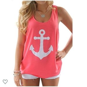 Salmon sleeveless women's shirt